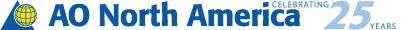 AO North America (AONA) Celebrating 25 years logo