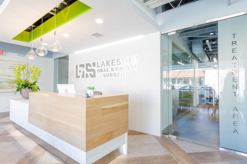 Winnetka IL Office, Reception desk, Lakeside Oral & Facial Surgery